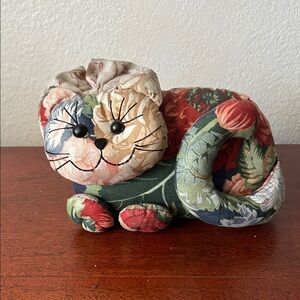 Floral Patchwork Cat Doorstop - Multicolor